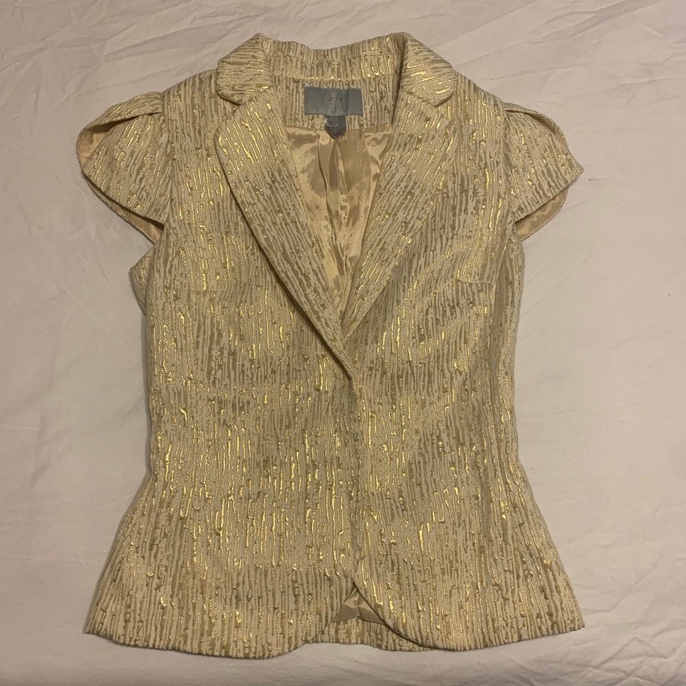 H&M CREAM AND GOLD BLAZER